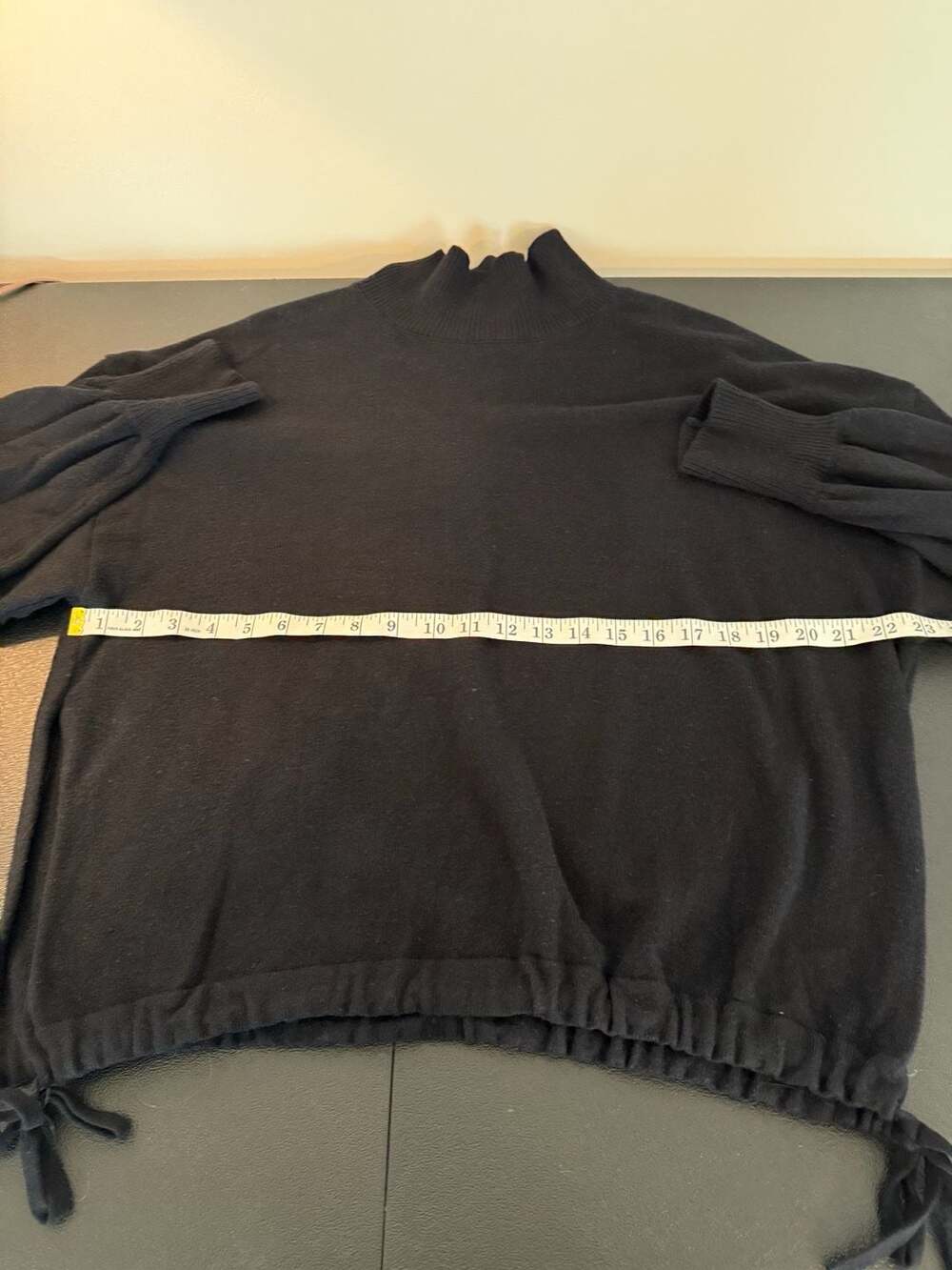 Eloquii Black Mock Neck Ribbed Hem Sweater With Drawstring Size 18/20 - Picture 4 of 6
